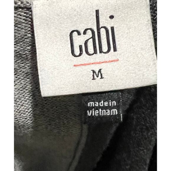 CAbi Dakota Hooded Poncho Sweater Color Block Relaxed Black Gray Pullover 4037 M - Picture 8 of 9
